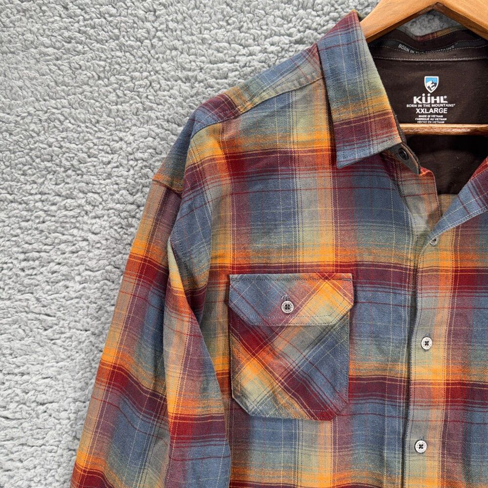 Kuhl Dillinger Flannel Shirt Mens XXL 2XL Plaid Long Sleeve Outdoor Hiking - Picture 2 of 10